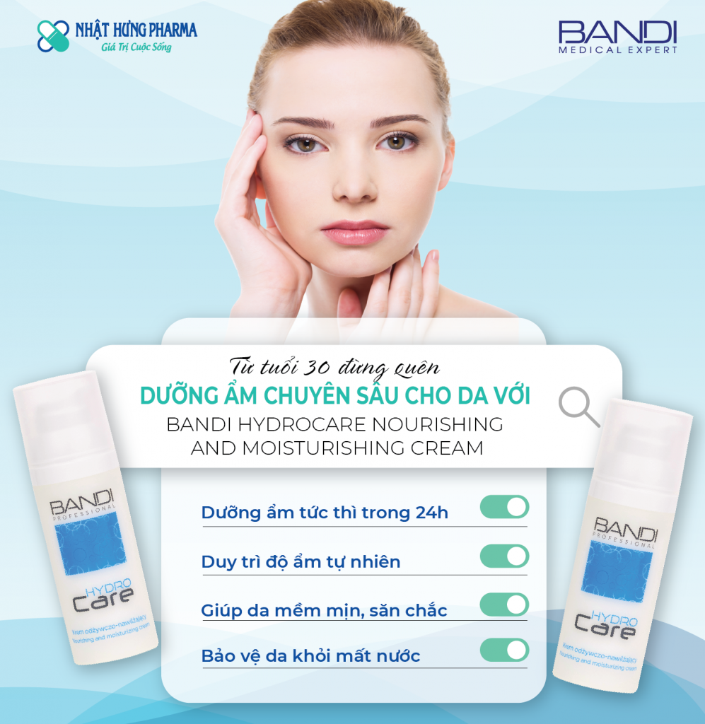 Kem dưỡng cho da khô, da rất khô Bandi Hydro Care Nourishing And Moisturising Cream 50ml